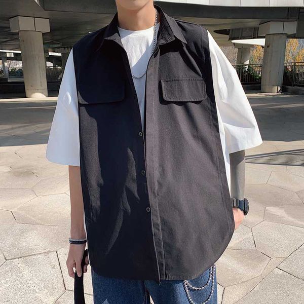 summer shirt men's fashion hit color casual short sleeve shirt men streetwear wild loose overalls shirts mens -5xl dress, White;black
summer shirt men's fashion hit color casual short sleeve shirt men streetwear wild loose overalls shirts mens -5xl dress, White;black