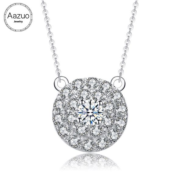 aazuo real 18k white gold real diamond double round pendent with chain necklace gifted for women party link chain au750, Silver
aazuo real 18k white gold real diamond double round pendent with chain necklace gifted for women party link chain au750, Silver