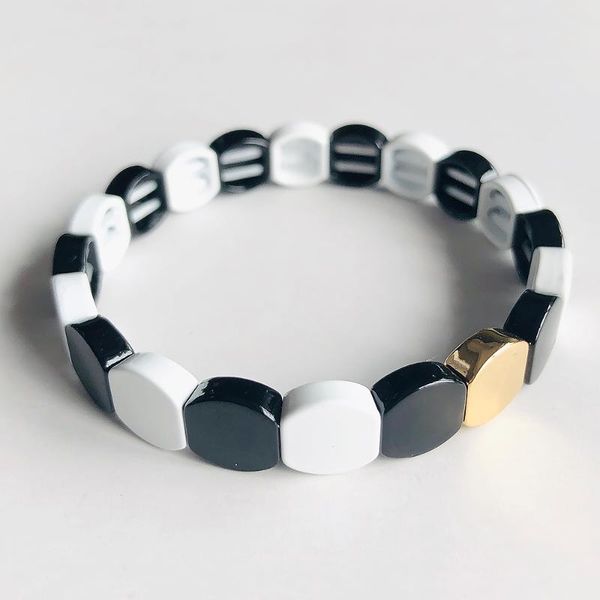 honeycomb shape rainbow tile beads bracelet enamel stretch bracelet special custom black and white panda color, Golden;silver
honeycomb shape rainbow tile beads bracelet enamel stretch bracelet special custom black and white panda color, Golden;silver