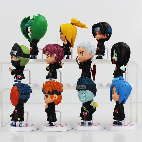 11pcs/lot naruto akatsuki uchiha itachi madara sasuke hidan orochimaru tobi pein sasori deidara kakuzu dolls anime figure toys mx200811
11pcs/lot naruto akatsuki uchiha itachi madara sasuke hidan orochimaru tobi pein sasori deidara kakuzu dolls anime figure toys mx200811