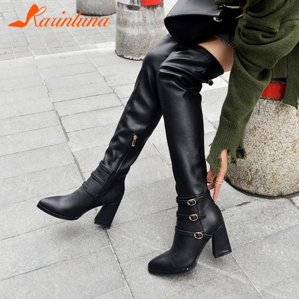 boots karin classics 2021 over-the-knee pointed toe women buckle straps square thick heels 8.5 cm side zipper shoes, Black
boots karin classics 2021 over-the-knee pointed toe women buckle straps square thick heels 8.5 cm side zipper shoes, Black