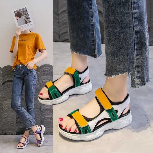 high heeled sandals female summer 2020 women hook loop thick bottom shoes wedge with open toe platform flat women's sandals b68, Black
high heeled sandals female summer 2020 women hook loop thick bottom shoes wedge with open toe platform flat women's sandals b68, Black