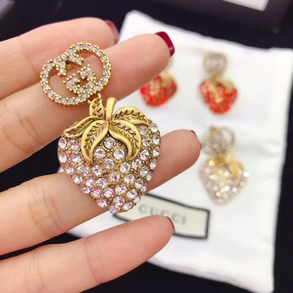 luxury quality strawberry shape stud earring with diamond for women jewelry match pp05, Golden
luxury quality strawberry shape stud earring with diamond for women jewelry match pp05, Golden
