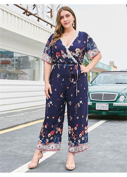 v neck cross lace jumpsuits short sleeve wide leg pants bodysuits for women plus size floral rompers womens deep, Black;white
v neck cross lace jumpsuits short sleeve wide leg pants bodysuits for women plus size floral rompers womens deep, Black;white