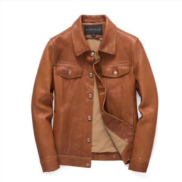 2020 genuine leather jacket men vintage short sheepskin leather jackets jackets and coats cuero genuino 0606 kj2448, Black
2020 genuine leather jacket men vintage short sheepskin leather jackets jackets and coats cuero genuino 0606 kj2448, Black
