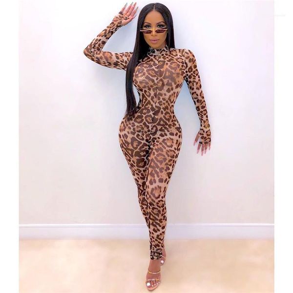 womens leopard jumpsuits fashion designer see through apparel autumn female cute print clothes sexy, Black;white 
womens leopard jumpsuits fashion designer see through apparel autumn female cute print clothes sexy, Black;white