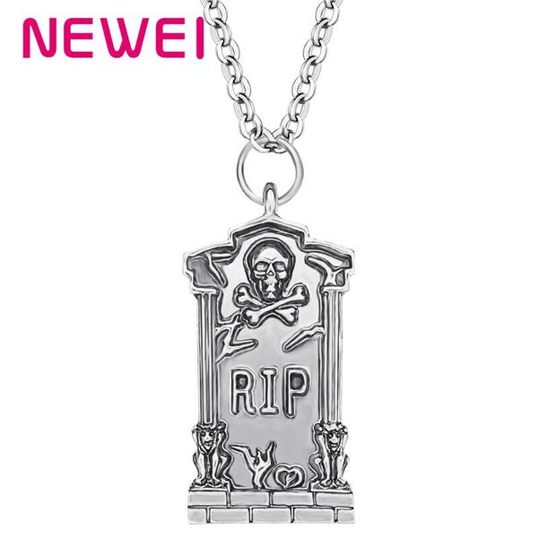 newei halloween alloy plated antique gold tombstone necklace unique skull pendant jewelry for women girls classic festival gift, Silver
newei halloween alloy plated antique gold tombstone necklace unique skull pendant jewelry for women girls classic festival gift, Silver