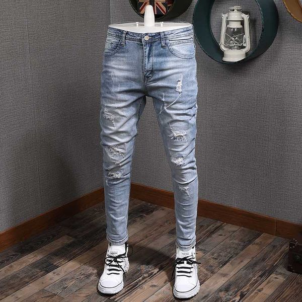 светло-голубой мытый брюки hole джинсы мужская мода марка slim fit упругие feet корейский стиль мужские жан homme тонкий moda hombre 2020, Blue
светло-голубой мытый брюки hole джинсы мужская мода марка slim fit упругие feet корейский стиль мужские жан homme тонкий moda hombre 2020, Blue