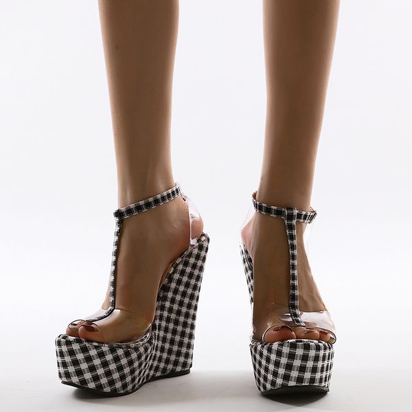 dames sandalen femme transparent heels wedges sandals for women 16cm heel platform sandals wedges hight heels women sandles, Black
dames sandalen femme transparent heels wedges sandals for women 16cm heel platform sandals wedges hight heels women sandles, Black