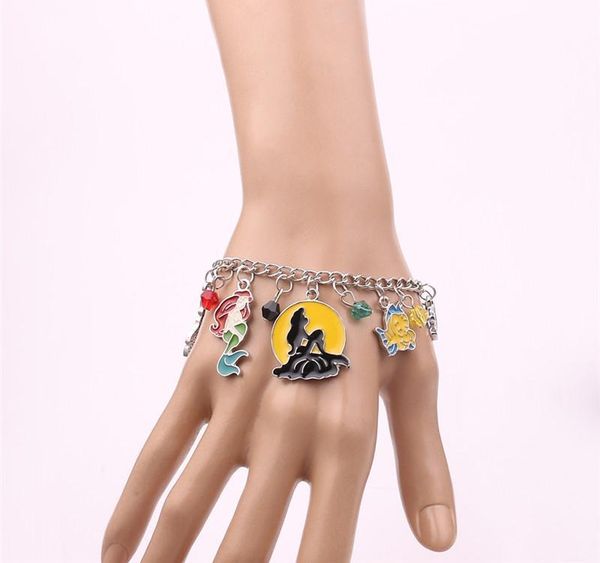 the little mermaid charm bracelet for women conch crab coral enamel badge crystal beads bracelet femme chain pulseras003, Golden;silver
the little mermaid charm bracelet for women conch crab coral enamel badge crystal beads bracelet femme chain pulseras003, Golden;silver