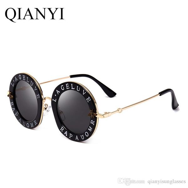 luxury round sunglasses english letters little bee sun glasses men women brand glasses designer fashion male female 6 color, White;black
luxury round sunglasses english letters little bee sun glasses men women brand glasses designer fashion male female 6 color, White;black