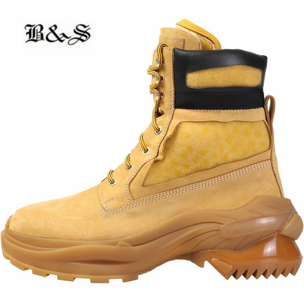 black& street 2020 new big yellow suede leather tooling trainer thick sole personalized handmade boots
black& street 2020 new big yellow suede leather tooling trainer thick sole personalized handmade boots