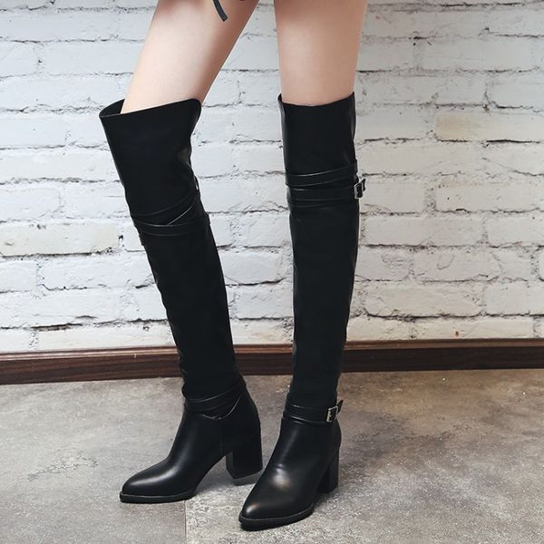big size 9 10 11-17 thigh high boots knee high boots over the knee women ladies the buckle is above, Black
big size 9 10 11-17 thigh high boots knee high boots over the knee women ladies the buckle is above, Black