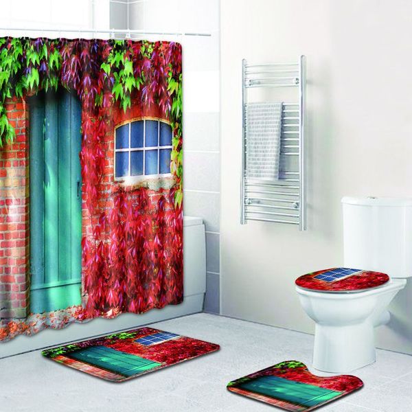 door scenery print shower curtain 4 piece carpet cover toilet cover bath mat pad set bathroom curtain with 12 hooks
door scenery print shower curtain 4 piece carpet cover toilet cover bath mat pad set bathroom curtain with 12 hooks