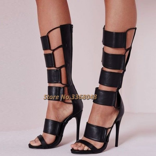 black stiletto heels strappy knee high gladiator sandals zipper cut out hollow summer boots rome thin high heel sandal boot
black stiletto heels strappy knee high gladiator sandals zipper cut out hollow summer boots rome thin high heel sandal boot