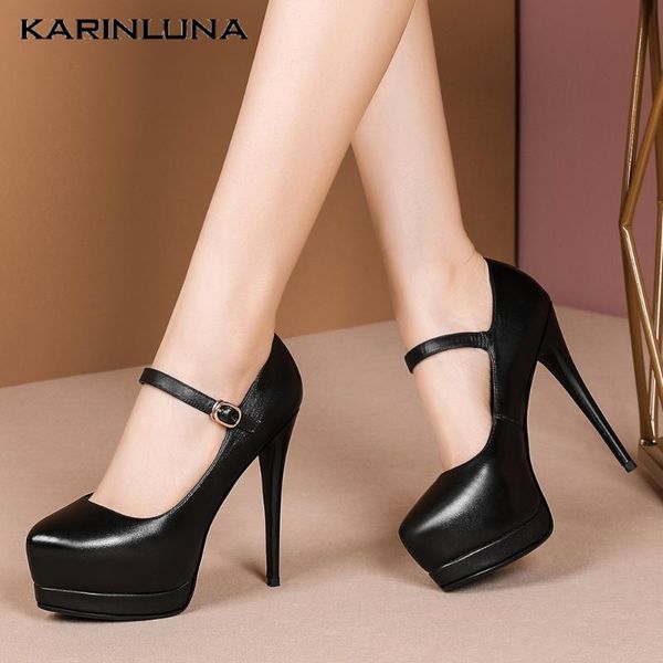 karin 2020 women shoes genuine leather office ladies ankle straps pumps elegant platform shallow thin heels 13.5 cm shoes, Black
karin 2020 women shoes genuine leather office ladies ankle straps pumps elegant platform shallow thin heels 13.5 cm shoes, Black