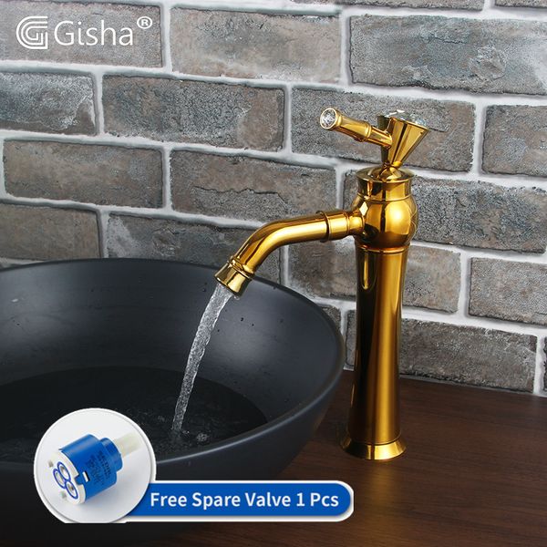 gisha basin faucets modern gold color deck mounted bathroom mixer faucets black finish diamond high bathroom sink faucet g1042
gisha basin faucets modern gold color deck mounted bathroom mixer faucets black finish diamond high bathroom sink faucet g1042