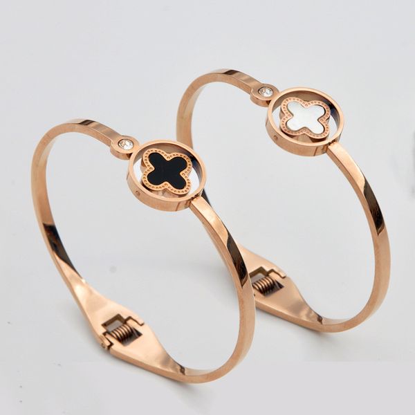 trendy women bracelets double-sided rotatable designer bracelets four-leaf clover pendant bangles titanium steel brand bracelets wholesale, Golden;silver
trendy women bracelets double-sided rotatable designer bracelets four-leaf clover pendant bangles titanium steel brand bracelets wholesale, Golden;silver