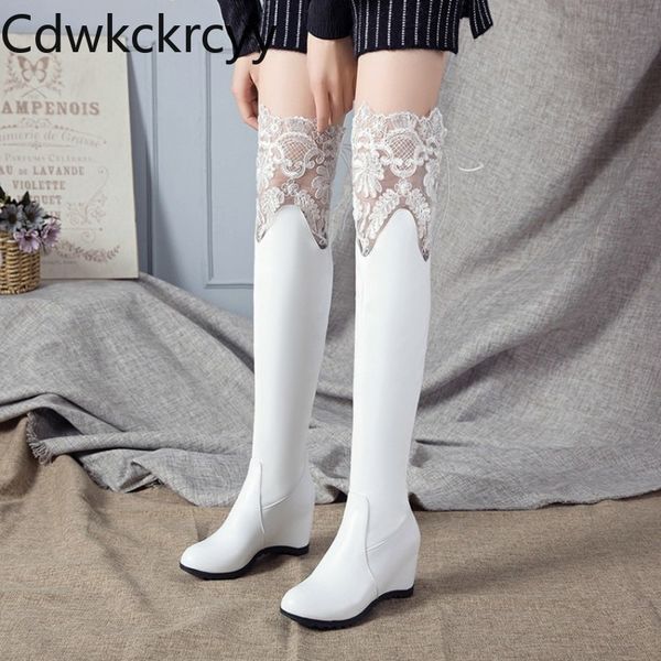 winter the new fashion round head increase within over the knee boots lace plus velvet keep warm high heel women boots, Black
winter the new fashion round head increase within over the knee boots lace plus velvet keep warm high heel women boots, Black