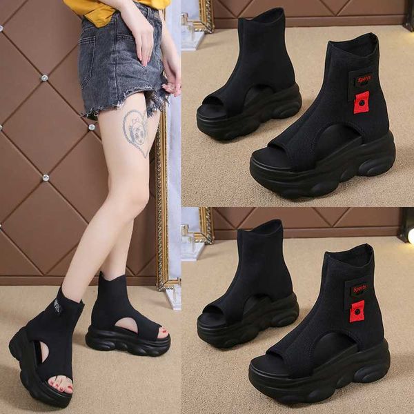 summer muffin sandals female wild thick bottom fish mouth fashion beach wedge heel sandals increased z738, Black
summer muffin sandals female wild thick bottom fish mouth fashion beach wedge heel sandals increased z738, Black
