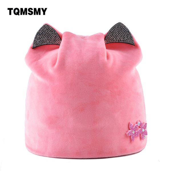 casual lady's diamond flower hat women's soft velvet beanies girl cat ears bonnet solid color winter hats for women turban caps, Blue;gray
casual lady's diamond flower hat women's soft velvet beanies girl cat ears bonnet solid color winter hats for women turban caps, Blue;gray
