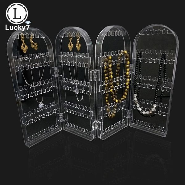 brand new acrylic plastic 4 foldable screen jewelry display storage holder 240 holes earring necklace bracelet organizer stand mx200810, Black
brand new acrylic plastic 4 foldable screen jewelry display storage holder 240 holes earring necklace bracelet organizer stand mx200810, Black