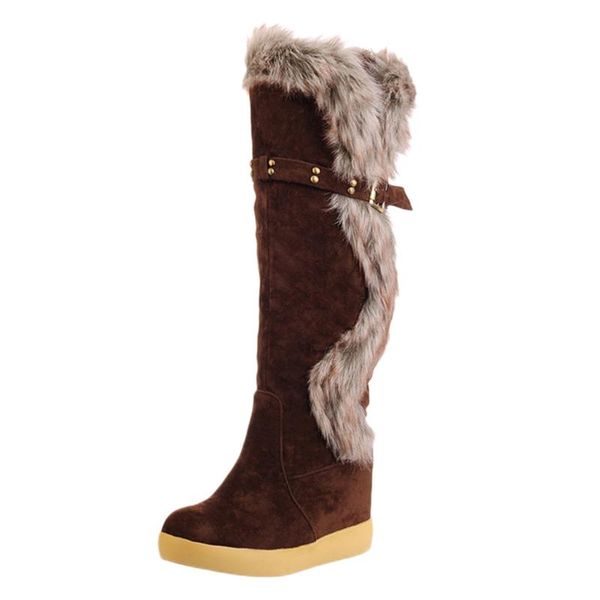 women's flock fur suede ankle boot leisure warm wedges increase shoes round-toe keep warm long tube snow boots plus size 43, Black
women's flock fur suede ankle boot leisure warm wedges increase shoes round-toe keep warm long tube snow boots plus size 43, Black