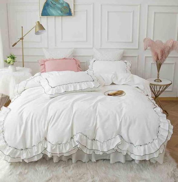 bedding sets white egypt cotton princess set luxury wedding duvet cover bed skirt sheet solid color ruffle bedspread bedlinen
bedding sets white egypt cotton princess set luxury wedding duvet cover bed skirt sheet solid color ruffle bedspread bedlinen