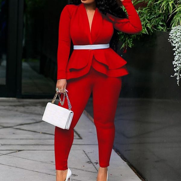 women's two piece pants office ladies suits women 2 set long sleeve ruffles blazers pencil uniforme mujer pantalon thin for, White
women's two piece pants office ladies suits women 2 set long sleeve ruffles blazers pencil uniforme mujer pantalon thin for, White