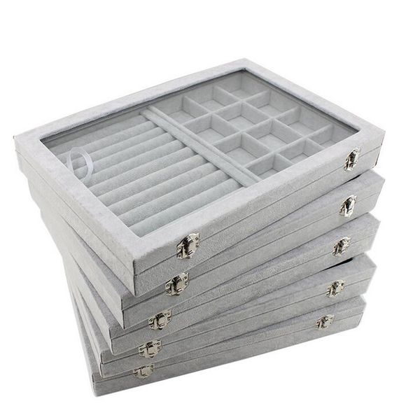 new 35*24*4.5cm grey jewelry display box case for rings earrings bracelets necklaces or other ornaments storage organizer mx200810, Black;white
new 35*24*4.5cm grey jewelry display box case for rings earrings bracelets necklaces or other ornaments storage organizer mx200810, Black;white