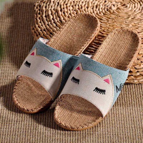 casual simple women men summer cartton cat flax linen flip flops beach shoes sandals slippers cartoon slippers is cute a50, Black
casual simple women men summer cartton cat flax linen flip flops beach shoes sandals slippers cartoon slippers is cute a50, Black