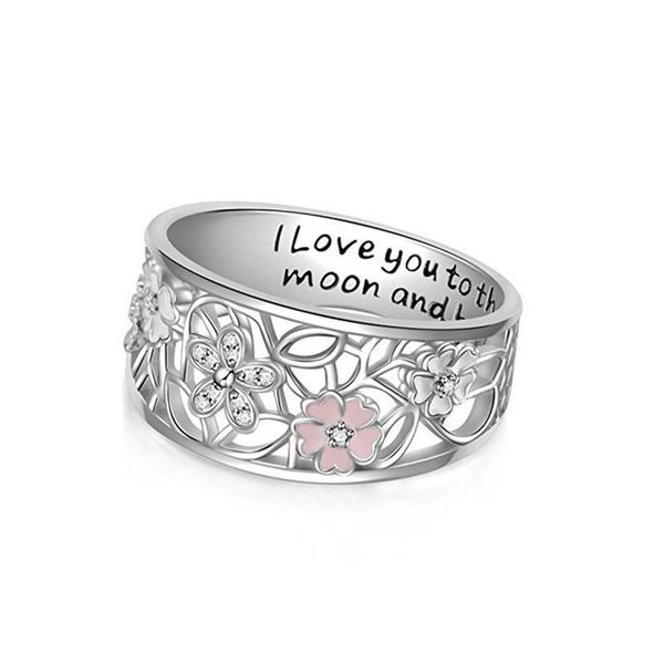 creative enamel sakura ring for women love you to the moon and back jewelry fashion hollow wedding band ring plated silver color, Golden;silver
creative enamel sakura ring for women love you to the moon and back jewelry fashion hollow wedding band ring plated silver color, Golden;silver