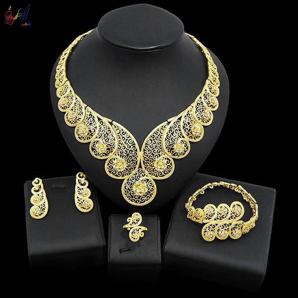 yulaili 2020 new africa dubai wedding jewelry sets fashion geometry gold necklace earrings rings bracelets jewellery wholesale, Black
yulaili 2020 new africa dubai wedding jewelry sets fashion geometry gold necklace earrings rings bracelets jewellery wholesale, Black
