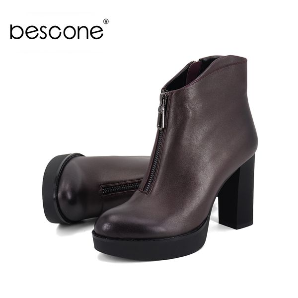 boots bescone stylish ladies winter round toe zipper handmade square heel shoes genuine leather women bc347, Black
boots bescone stylish ladies winter round toe zipper handmade square heel shoes genuine leather women bc347, Black