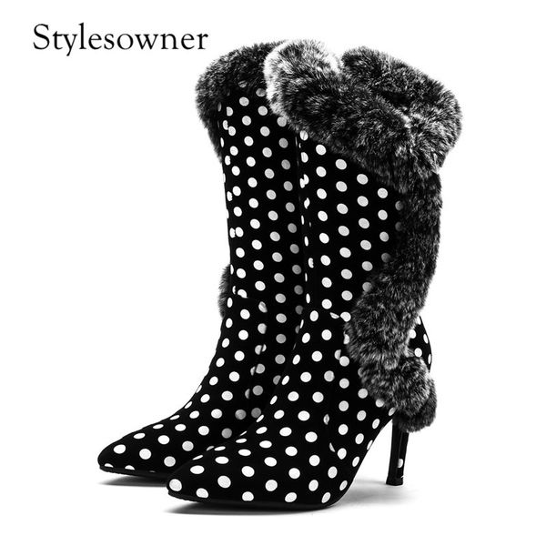 stylesowner 2020 winter new style keep warm with plush mid-boots kid suede elegant pointed toe high heels 9.5cm long boots, Black
stylesowner 2020 winter new style keep warm with plush mid-boots kid suede elegant pointed toe high heels 9.5cm long boots, Black