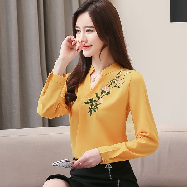 fashion autumn embroidery blouses korea chiffon women blouse vintage all-match bottoming office shirts ladies blusas mujer, White
fashion autumn embroidery blouses korea chiffon women blouse vintage all-match bottoming office shirts ladies blusas mujer, White