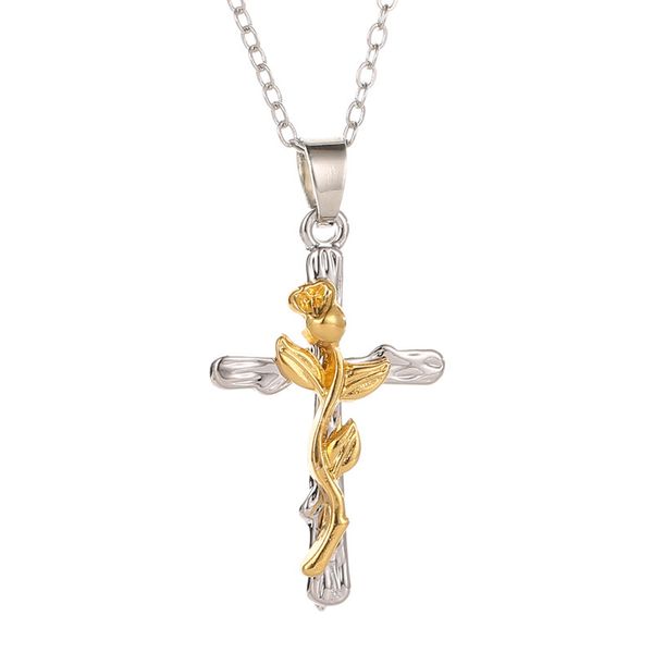 2020 new necklace classic retro leaves jesus cross necklace fashion men and women neck chain clavicle chain, Silver
2020 new necklace classic retro leaves jesus cross necklace fashion men and women neck chain clavicle chain, Silver