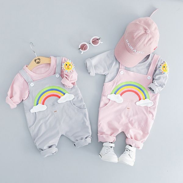 clearance lovely baby girls toddler baby girls solid t-shirt rainbow print overall pants outfits set z0211, White
clearance lovely baby girls toddler baby girls solid t-shirt rainbow print overall pants outfits set z0211, White