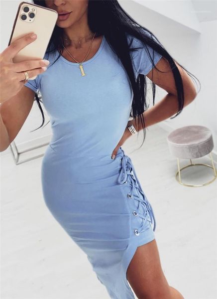 summer slim crew neck ladies dress desginer split solid color holiday womens clothing womens dresses, Black;gray
summer slim crew neck ladies dress desginer split solid color holiday womens clothing womens dresses, Black;gray