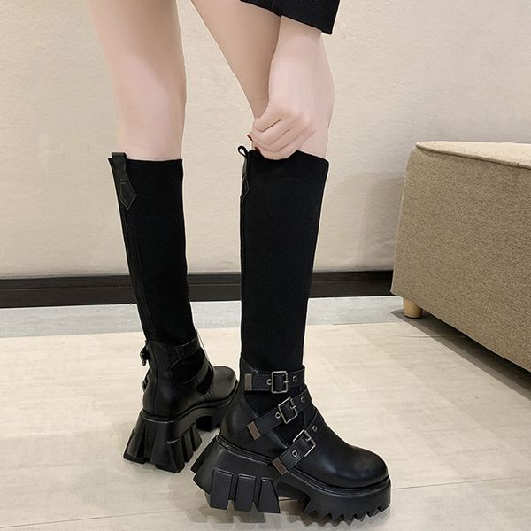 boots woman 2020 women shoes ladies stretch fabric socks boots fashion buckle knee-high platform gothic women, Black
boots woman 2020 women shoes ladies stretch fabric socks boots fashion buckle knee-high platform gothic women, Black