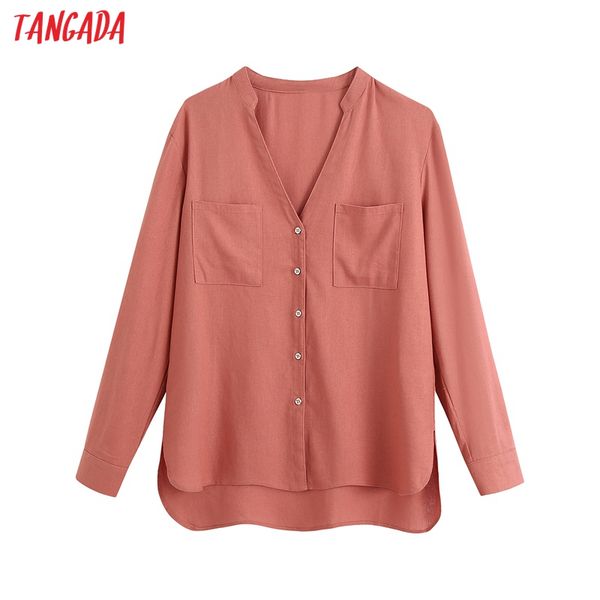 tangada women cotton linen shirts solid long sleeve v-neck elegant office ladies work wear blouses be599, White
tangada women cotton linen shirts solid long sleeve v-neck elegant office ladies work wear blouses be599, White