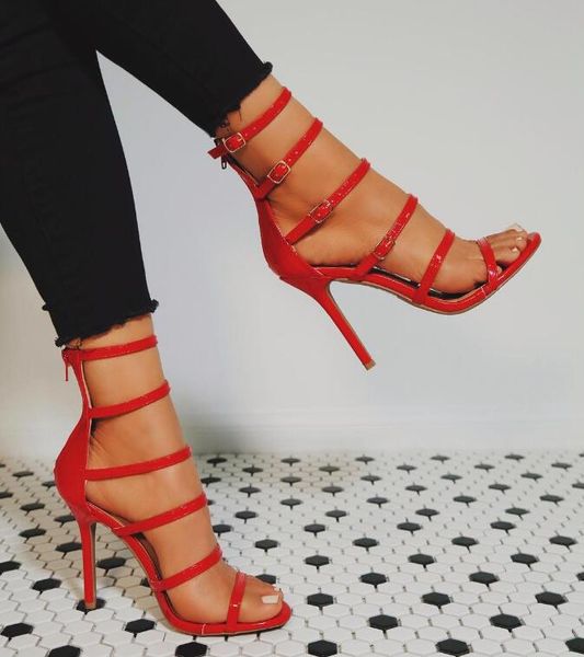 patent leather narrow band high heels gladiator sandals women buckle strap cover heels party casual shoes lady peep toe shoes, Black
patent leather narrow band high heels gladiator sandals women buckle strap cover heels party casual shoes lady peep toe shoes, Black