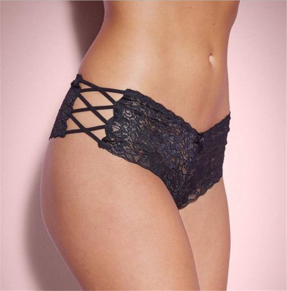 lace women underwear fashion hollow out solid color bandage strap panties new women underwear, Black;pink 
lace women underwear fashion hollow out solid color bandage strap panties new women underwear, Black;pink