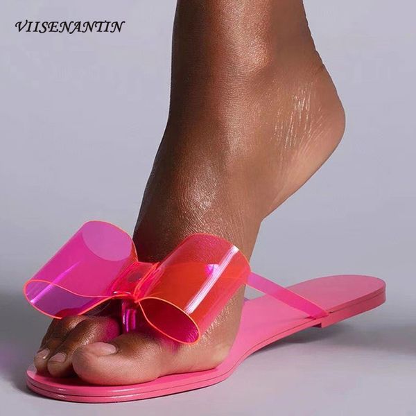 butterfly-knot flip flops summer women's vacation holiday shoes fluorescent green pvc flat heel beach slippers designer slides, Black
butterfly-knot flip flops summer women's vacation holiday shoes fluorescent green pvc flat heel beach slippers designer slides, Black