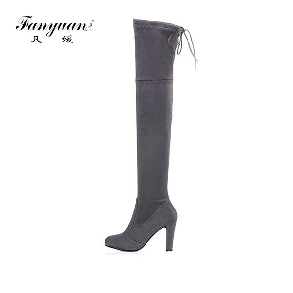 boots fanyuan arrival over-the-knee winter slim stretch thigh high women slip on warm flock long block heels, Black
boots fanyuan arrival over-the-knee winter slim stretch thigh high women slip on warm flock long block heels, Black