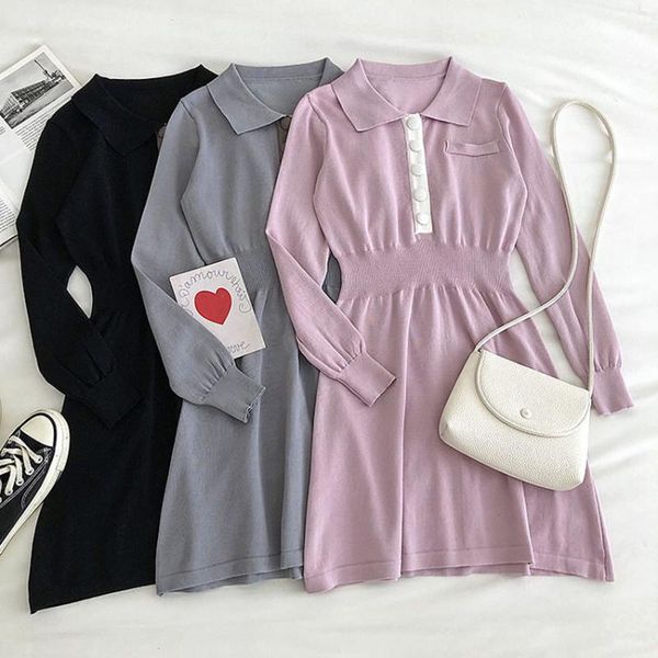 casual dresses korean preppy style knit sweater dress women long sleeve sweet mini autumn winter knitted robe femme, Black;gray
casual dresses korean preppy style knit sweater dress women long sleeve sweet mini autumn winter knitted robe femme, Black;gray
