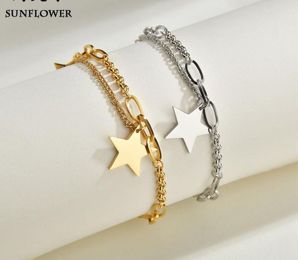 stainless steel creative pentagram heart pendant star bracelet women s ins style japanese and korean fashion simple minority student77, Golden;silver
stainless steel creative pentagram heart pendant star bracelet women s ins style japanese and korean fashion simple minority student77, Golden;silver