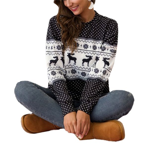 women's t-shirt female clubwear christmas pattern loose casual pullovers lady 2021 long sleeves crew collar autumn winter, White
women's t-shirt female clubwear christmas pattern loose casual pullovers lady 2021 long sleeves crew collar autumn winter, White
