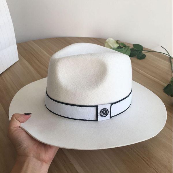 white wool hat big brim hat socialite elegant female retro joker men&women for06, Blue;gray
white wool hat big brim hat socialite elegant female retro joker men&women for06, Blue;gray