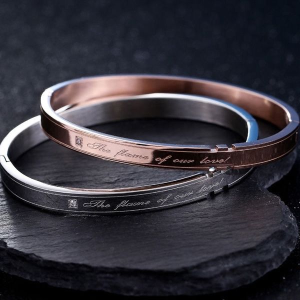 lovers bracelet a pair of letterable korean version simple student titanium steel color gold bracelet male and female rose gold, Black
lovers bracelet a pair of letterable korean version simple student titanium steel color gold bracelet male and female rose gold, Black